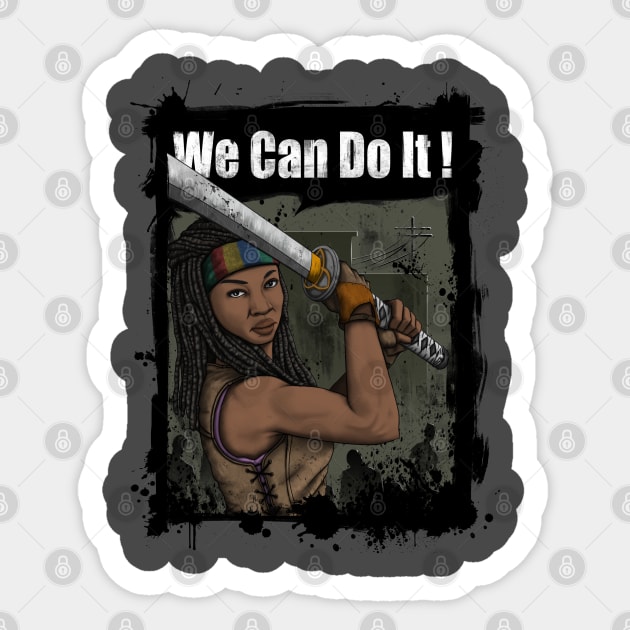 Michonne: We Can Do It! Sticker by FuManChu